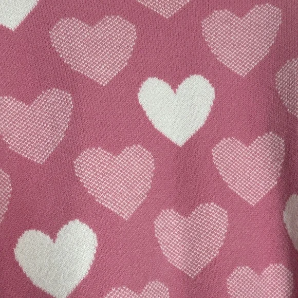 Versona Pink and White Heart Sweater - Picture 5 of 5